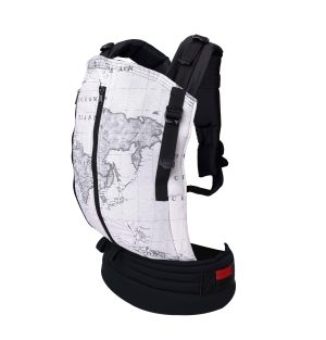 world map with mash and cover baby carrier