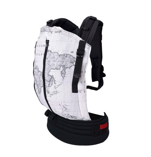 world map with mash and cover baby carrier